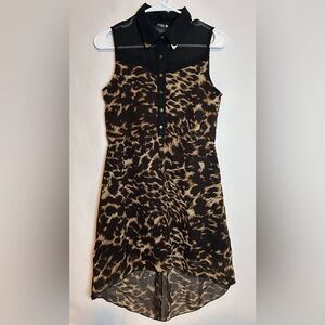 Indulge Black and Brown High-Low Dress